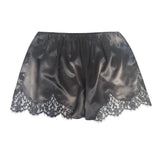 Silk Short with Lace Trim - Black