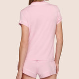 Gisele Shorty PJ Set - Pink Nectar/Ivory