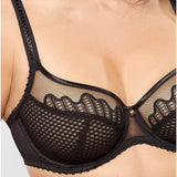Luna Low-Necked Bra - Black