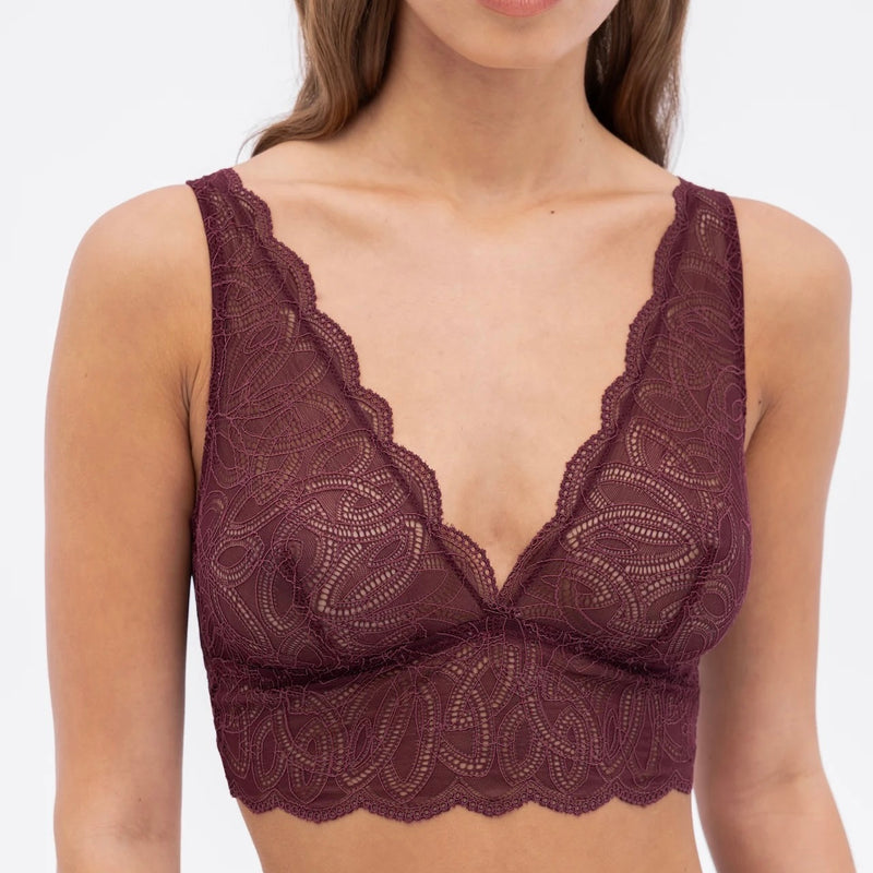 Dahlia Soft Plunge Bra - Cherry Lacquer