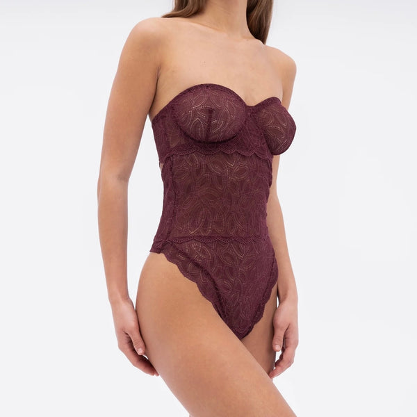 Dahlia U/W Strapless Bodysuit - Cherry Lacquer