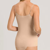 Cotton Seamless Spaghetti Top - Beige
