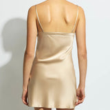 Silk V Neck Chemise - Mink
