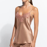 Silk and Lace Camisole - Mocha Mousse