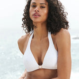 Taleah Padded Triangle Bikini Top - Elfin White