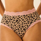 The High Rise Knicker - Peach Latte Leopard