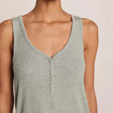 Dream Rib V Tank - Dark Heather Grey