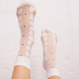 Viola Dot Socks - White