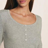 Dream Rib Henley - Dark Heather Grey
