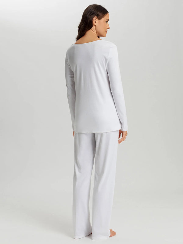 Cotton Silk L/S Pyjamas - White