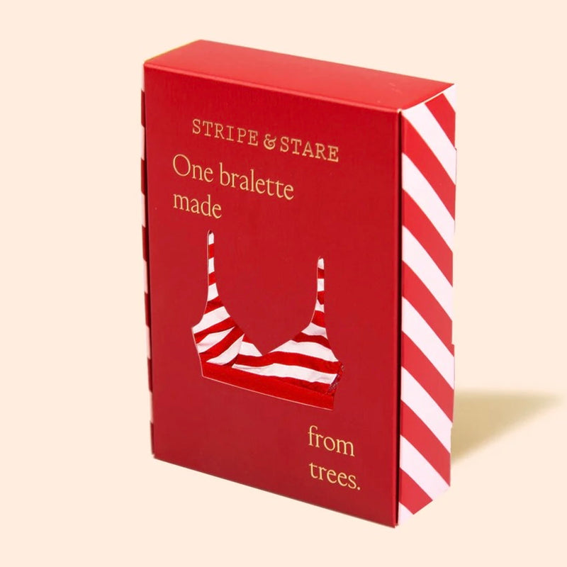 The Squareneck Lace Bra - Candycane Stripe