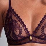 Mystery of Love Triangle Bralette - Plum