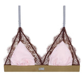 Love Lace Bralette - Pink/Dark Brown
