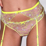 Etoile Embroidered Thong - Neon Yellow