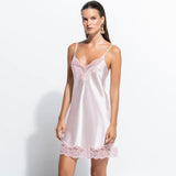 Silk and Lace Chemise - Pink Salt