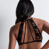 Night at Paradise High Neck Bralette - Obsidian