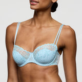 Jane Half Padded Lace Balcony Bra - Milky Blue