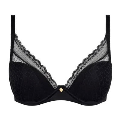 Norah Chic Plunging T-shirt Bra - Black