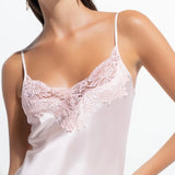 Silk and Lace Long Slip - Pink Salt