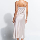 Silk and Lace Long Slip - Pink Salt