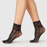 Erica Crochet Socks - Black