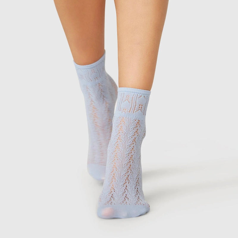 Erica Crochet Socks - Blue