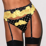 Juliet Silk and Lace Thong - Polka Dot