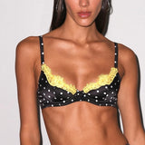 Juliet Silk and Lace Demi Bra - Polka Dot