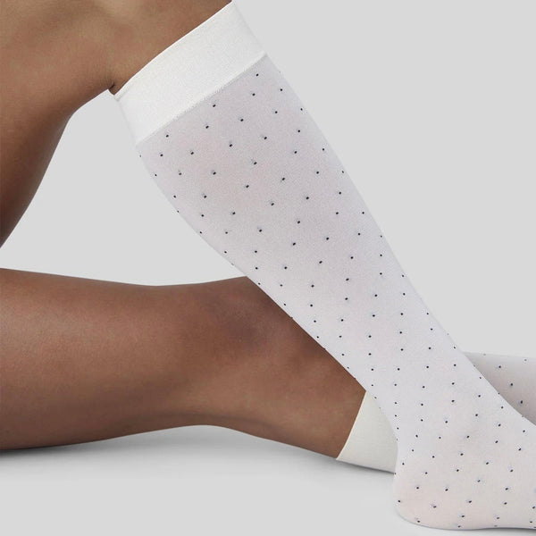 Eira Dot Knee High - Ivory