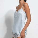 Silk and Lace Camisole - Sky Blue