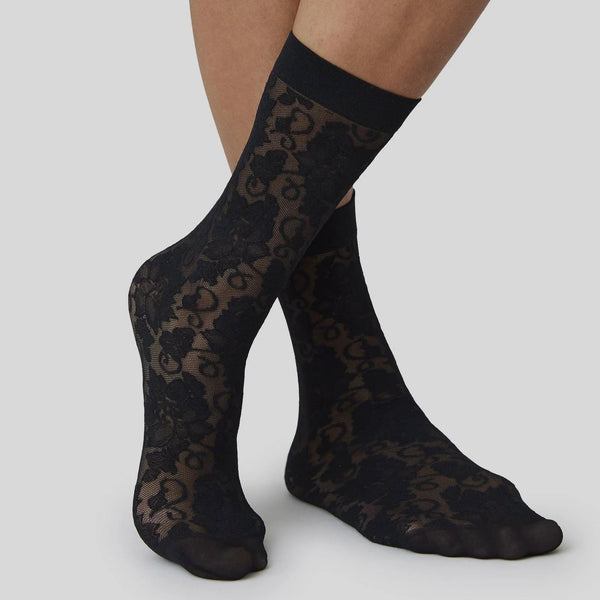 Lily Lace Socks - Black