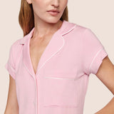 Gisele Shorty PJ Set - Pink Nectar/Ivory