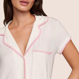 Frida Short PJ Set - Ivory/Pink Nectar
