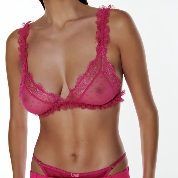 Love Lace Bralette - Hot Pink