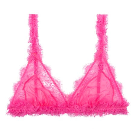 Love Lace Bralette - Fluoro Pink
