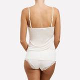 Silk Jersey Lace Camisole - Ivory