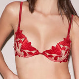 Velvet Lily Demi Bra - Red