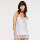 Silk and Lace Camisole - Dusty Blue