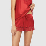 Silk and Lace Short - Red Chilli