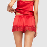 Silk and Lace Short - Red Chilli