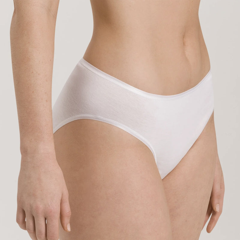 Cotton Seamless Midi Briefs - White