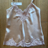 Silk Camisole with Lace Trim - Blush