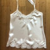 Silk Camisole with Lace Trim - Ivory