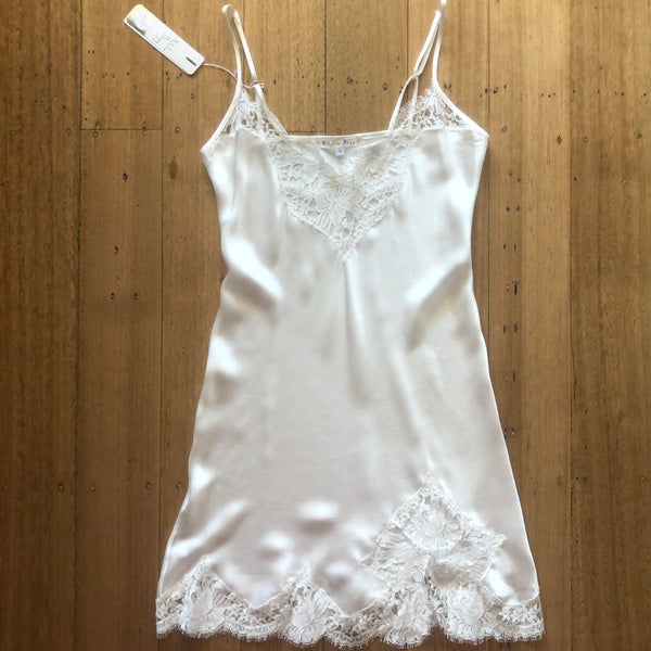 Silk Slip with Lace Trim - Ivory