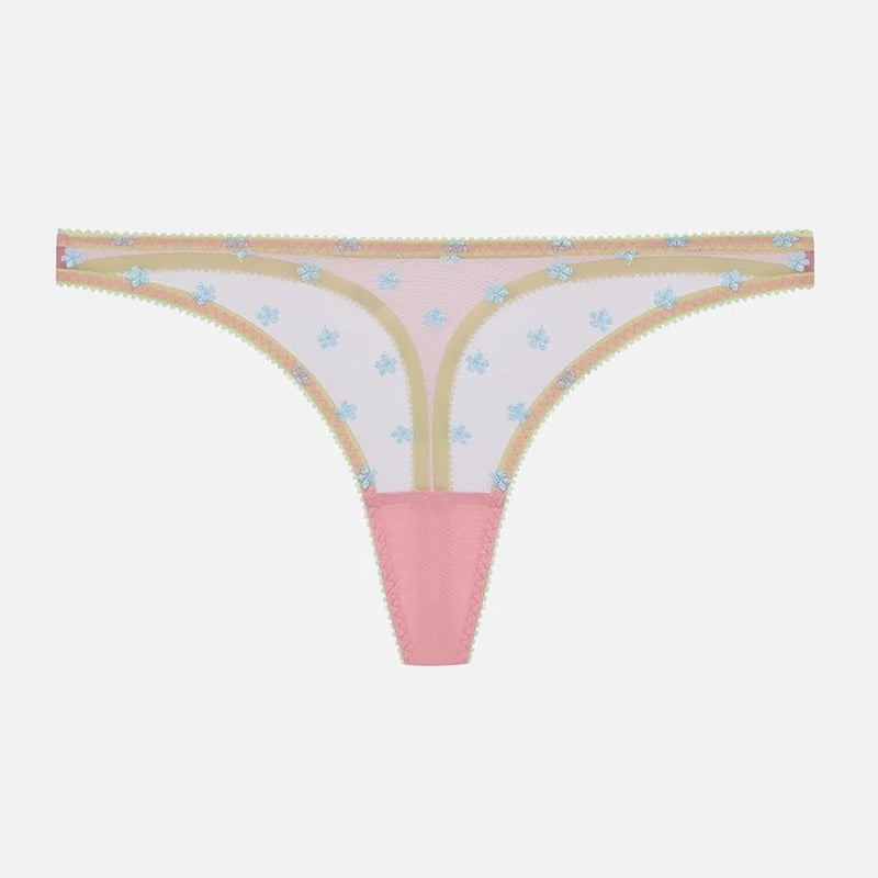 Jaime Embroidered Tulle Thong