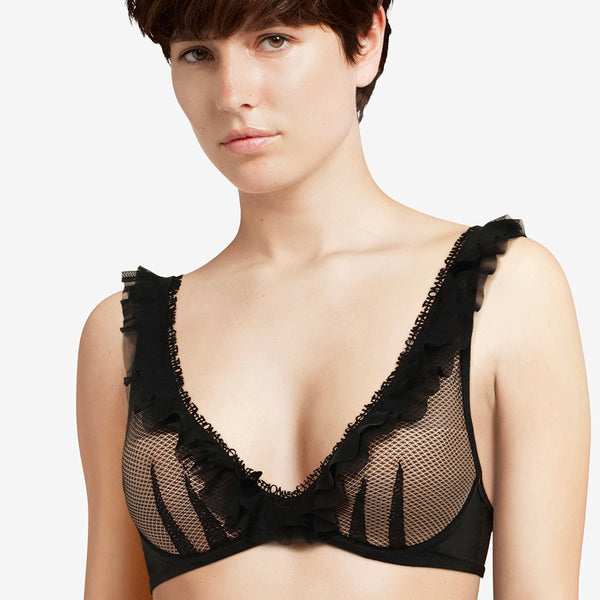 Abysse Padded Plunge Bra - Black