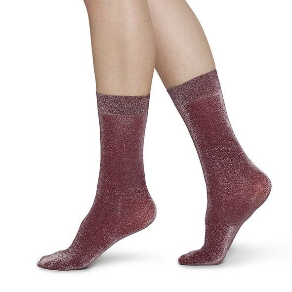 Ines Shimmery Socks - Wine