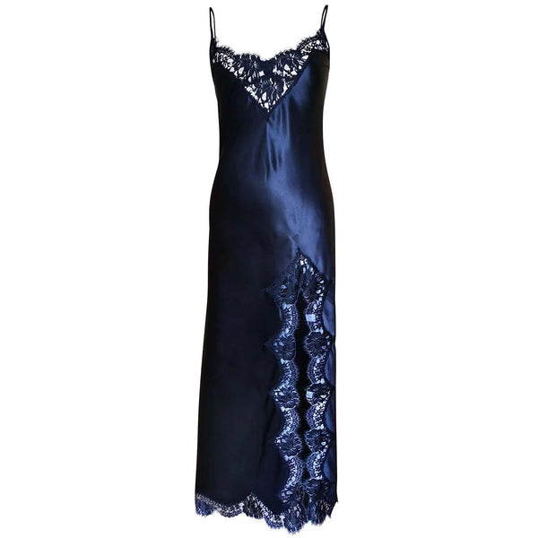 Silk and Lace Long Slip with Split