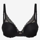 Parisian Allure Padded Plunge Tshirt Bra - Black