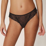 Jane Lace Thong - Black